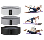 Fabric resistance bands for glutes, available in gray and black