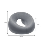 Gray face down pillow for massage with ergonomic design and comfort