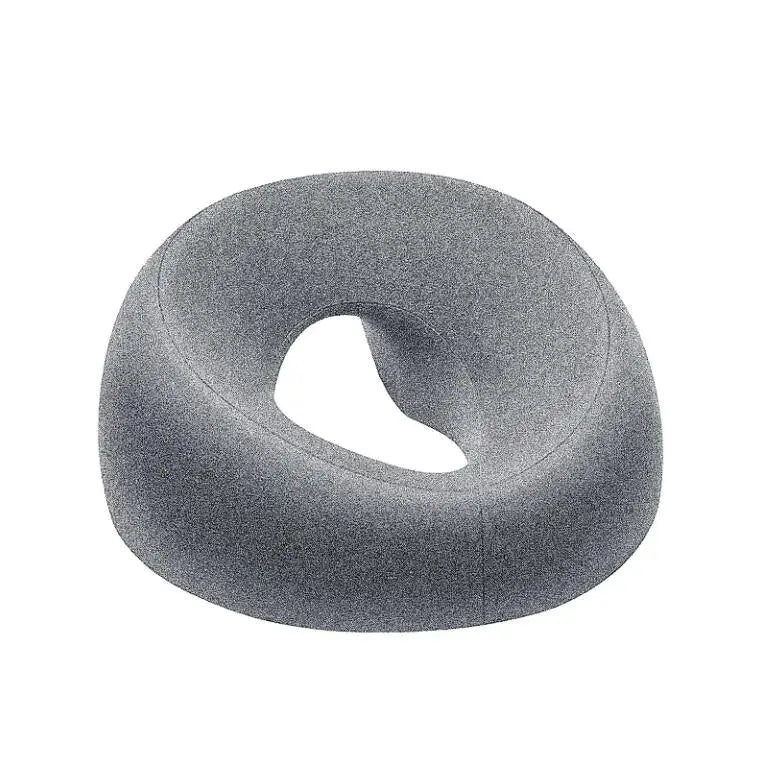 Gray foam face down pillow for massage, ergonomic design