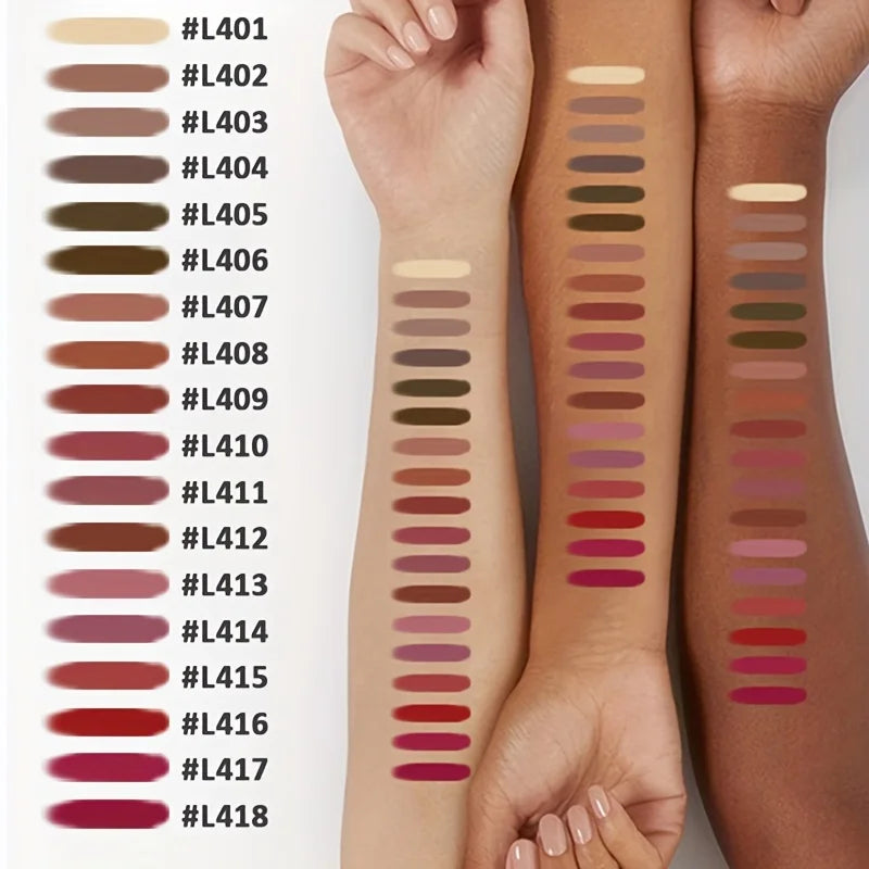 Velvet matte lip liner set, various shades for precise lip application