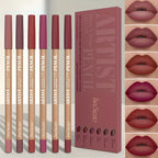 Velvet matte lip liner set in various neutral shades for precise lip shaping