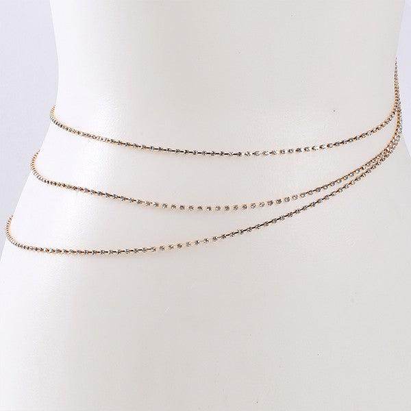 Faceted Rhinestone Waist Chain - VacationGrabs