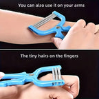 Blue facial hair removal tool for smooth skin on arms and fingers
