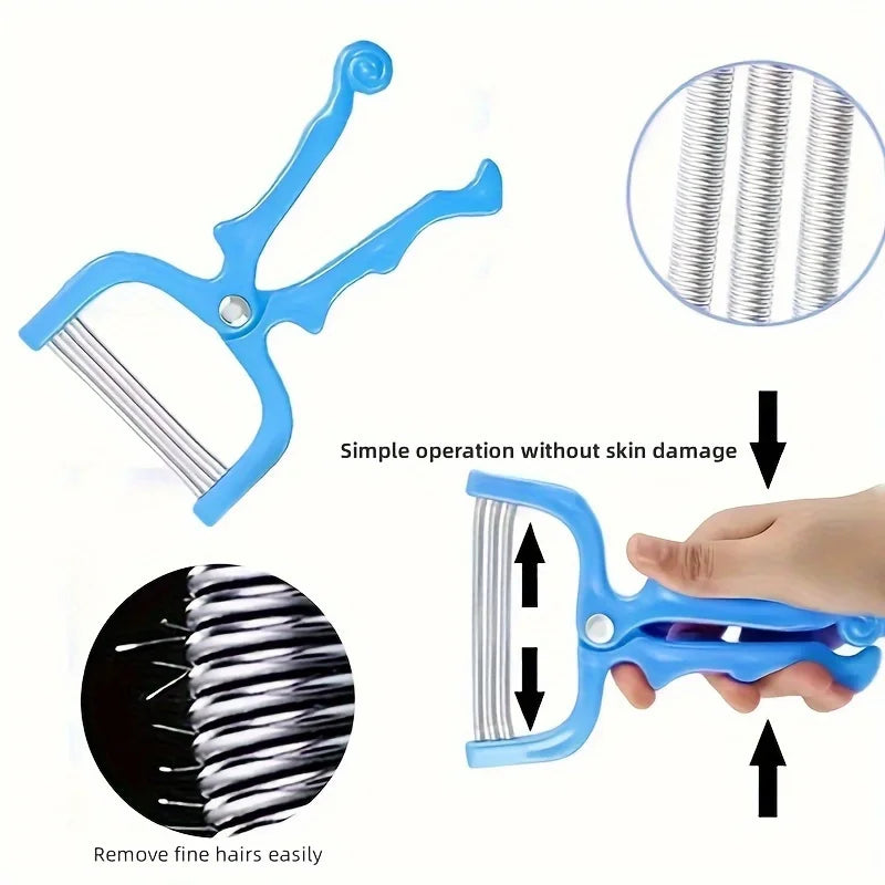 Blue facial hair removal tool for gentle and effective hair removal