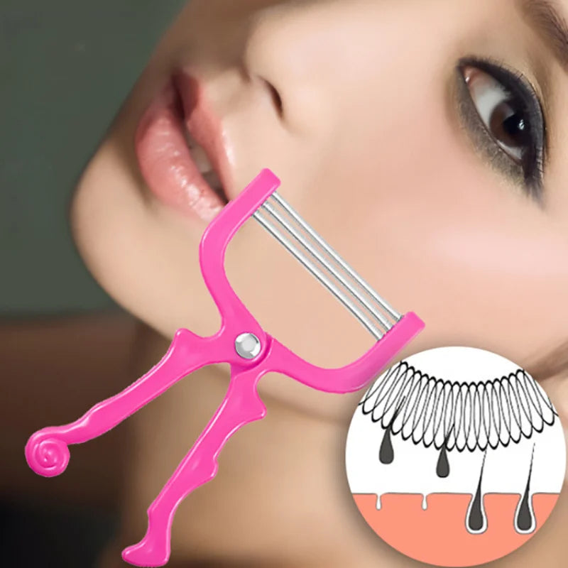 Pink facial hair removal tool for smooth, hair-free skin