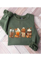 Color Bear fall fleece sweatshirt featuring autumn-themed beverage designs and cozy long sleeves