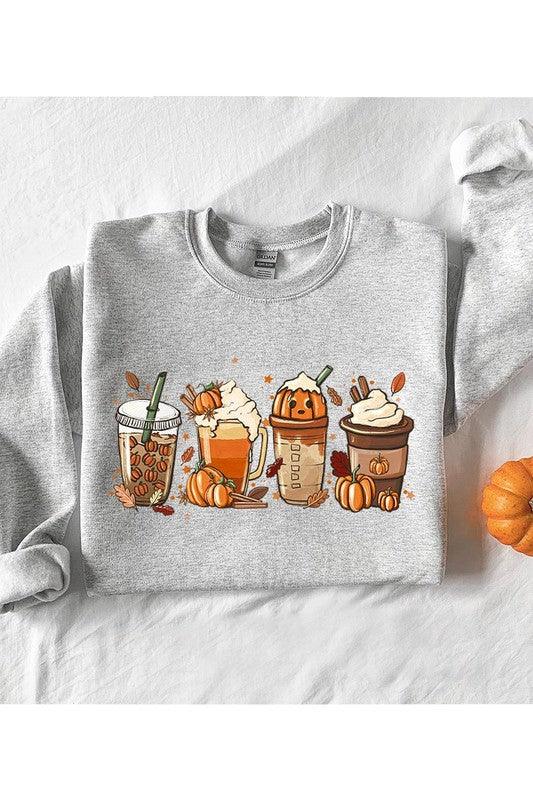 Women's Sweatshirts & Hoodies Fall Latte Pumpkin Unisex Fleece Sweatshirt