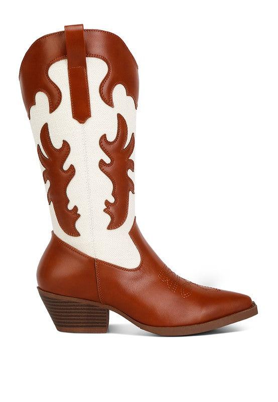 Women's Shoes - Boots Fallon Faux Leather Patchwork Cowboy Boots