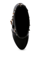 Rag Company black fashion ankle boots online with studded details and sleek design