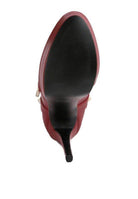 Rag Company women's fashion ankle boots online in red with a sleek pointed toe design
