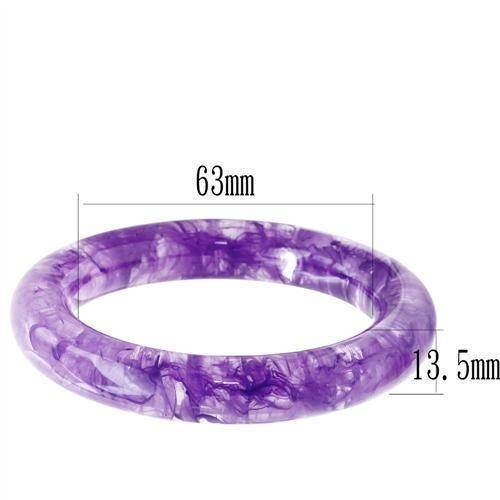 Purple fashion bangle no stone with a sleek design, measuring 63mm in diameter and 13.5mm wide