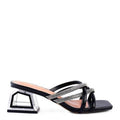 Rag Company stylish black fashion block heel shoes with sparkling details for a chic look