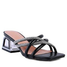 Stylish Rag Company fashion block heel shoes with rhinestone accents for elegant evenings