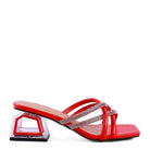 Rag Company red fashion block heel shoes with elegant strap design for stylish women