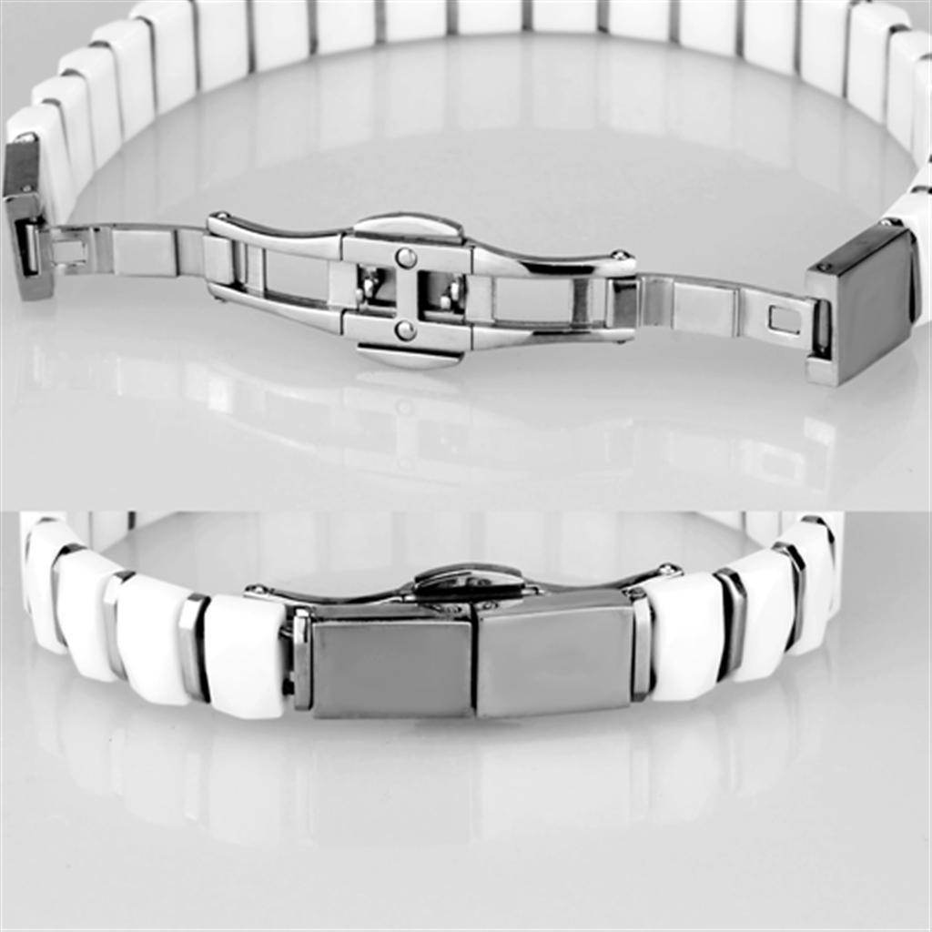 Elegant white fashion bracelet for women stylish with modern clasp and sleek design