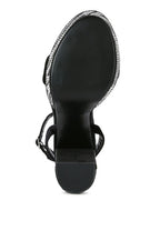 Black diamante studded high heel sandals by Rag Company for elegant occasions