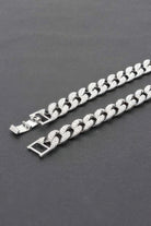 VacationGrabs men's fashion hammered chain necklace with textured silver links and secure clasp
