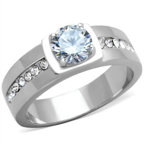 Men's fashion jewelry for vacations featuring a silver ring with a large blue gemstone and accent stones