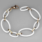 Stylish VacationGrabs fashion jewelry for women bracelet with White and Gold Link Design