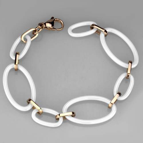 Stylish VacationGrabs fashion jewelry for women bracelet with White and Gold Link Design