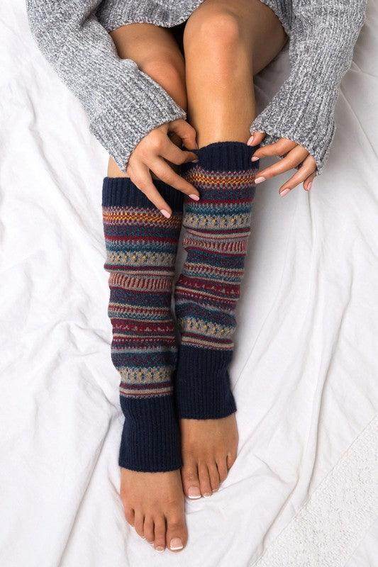 Cozy Aili's Corner fashion legwarmers with colorful patterns for stylish winter outfits