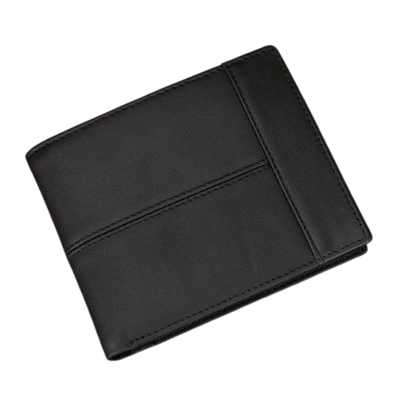 Men's Leather Business Wallet Thin Purse with Coin Pocket