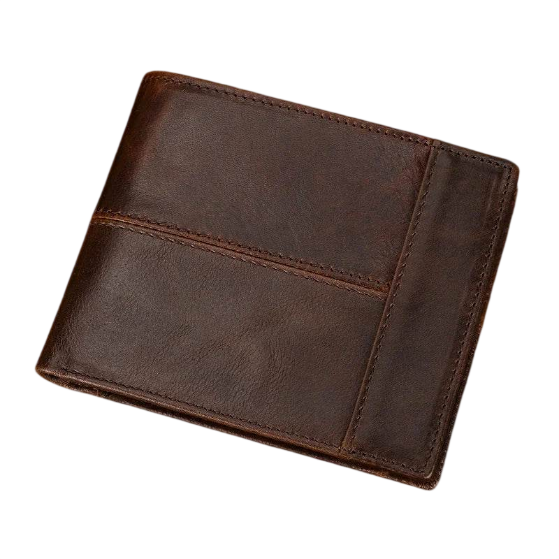 Men's Leather Business Wallet Thin Purse with Coin Pocket