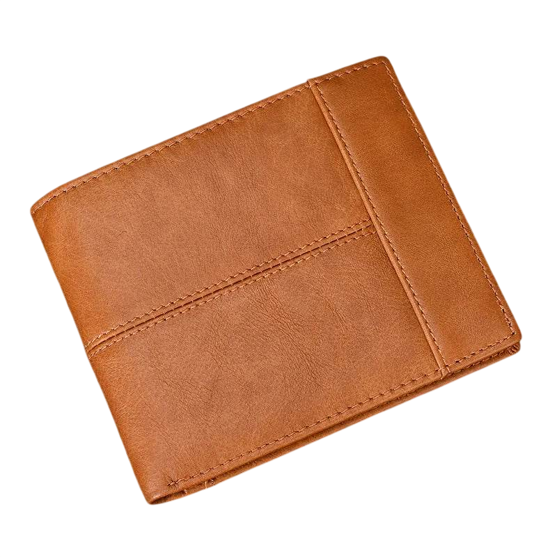 Men's Leather Business Wallet Thin Purse with Coin Pocket