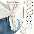 Fashion metal clothing ring buckle set in gold and silver, perfect for stylish outfits