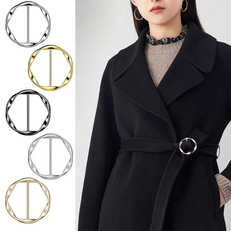 Fashion metal clothing ring buckle in gold, silver, and black options