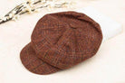 Brown plaid fashion newsboy hats for women with a classic design and stylish appearance