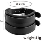 Black leather fashion punk rivet bracelets with adjustable strap for a stylish look