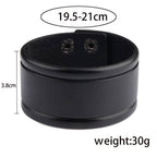 Black fashion punk rivet bracelets with adjustable size for a stylish men's accessory