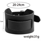 VacationGrabs fashion punk rivet bracelets made of black leather with adjustable fit 20-24cm