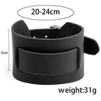 Men's black fashion punk rivet bracelets with adjustable strap and comfortable fit