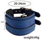 Fashion punk rivet bracelets in blue leather design with adjustable straps and a comfortable fit