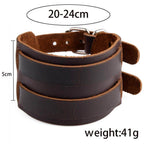 VacationGrabs fashion punk rivet bracelets in dark leather with adjustable sizing for a stylish look
