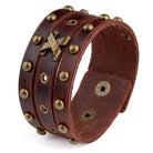 Fashion punk rivet bracelets with leather bands and decorative studs for a stylish look