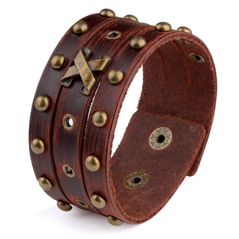 Men's Jewelry - Wristbands Fashion Punk Rivet Wide Bracelets For Men Cuff Wristbands