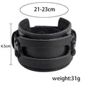 Fashion Punk Rivet Wide Bracelets For Men Cuff Wristbands - VacationGrabs
