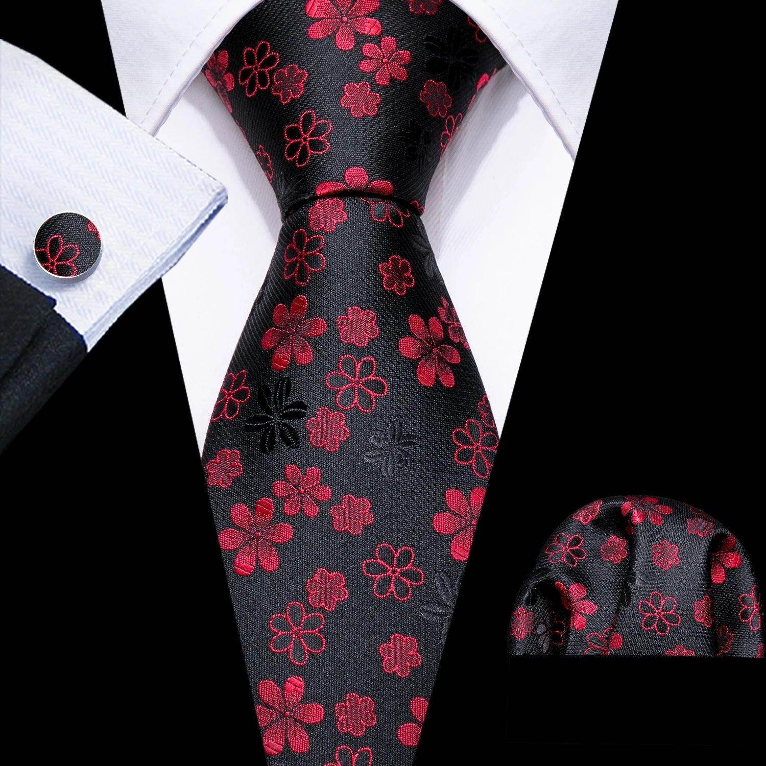 Fashion Red Tie Sets 8.5Cm Silk Jacquard Neckties Wedding - VacationGrabs