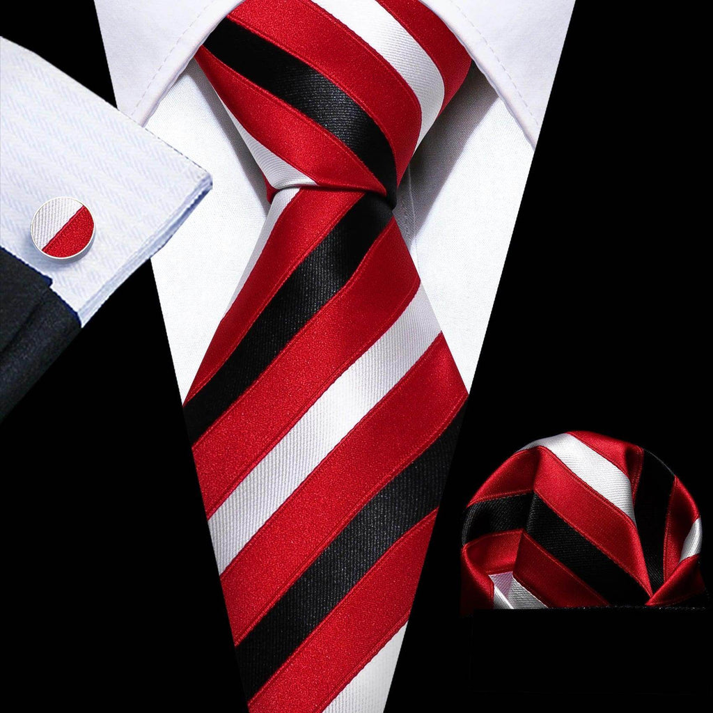 Fashion Red Tie Sets 8.5Cm Silk Jacquard Neckties Wedding - VacationGrabs