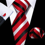 Fashion Red Tie Sets 8.5Cm Silk Jacquard Neckties Wedding - VacationGrabs