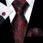 Fashion Red Tie Sets 8.5Cm Silk Jacquard Neckties Wedding - VacationGrabs
