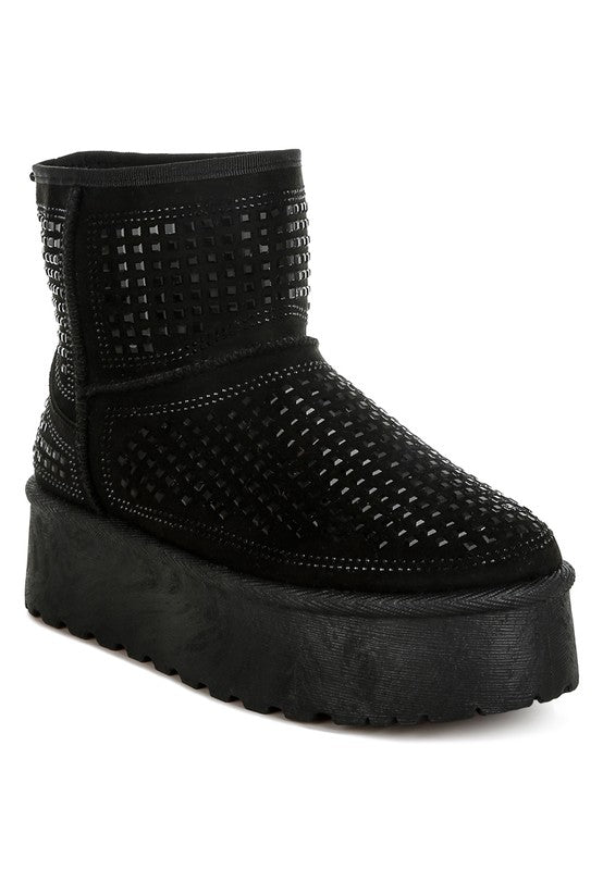 Rag Company women's ankle boots in black with perforated design, perfect fashion statement boots for vacation