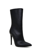 Rag Company black fashion stiletto boots for women with a pointed toe and sleek silhouette