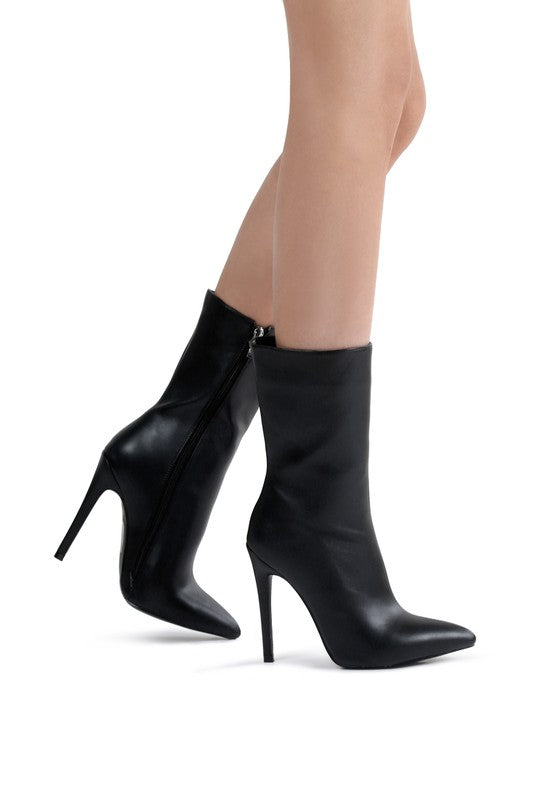 Rag Company fashion stiletto boots for women in sleek black with a pointed toe and high heel