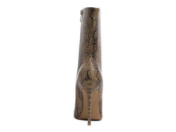Rag Company fashion stiletto boots for women with stylish snake print and a sleek design