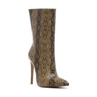 Rag Company fashion stiletto boots for women with a stylish snake print pattern