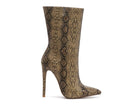 Rag Company fashion stiletto boots for women in stylish snake print with high heels